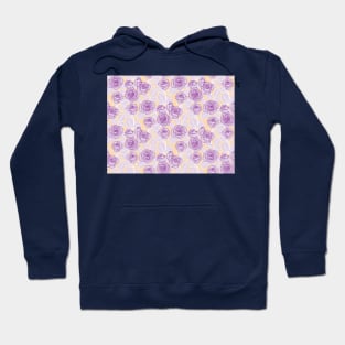 Purple and Peach Romantic Roses Hoodie